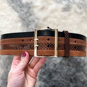 White House Black Market high-waist leather belt